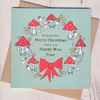  Pack of Five Christmas Toadstool Cards