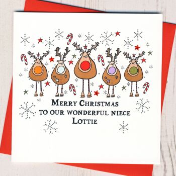  Personalised Merry Christmas Reindeer Card