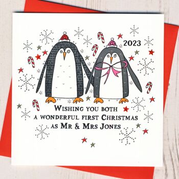  Personalised 1st Christmas as Mr & Mrs Card