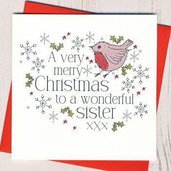 Wonderful Sister Christmas Card