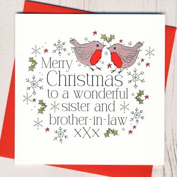 Wonderful Sister & Brother in Law or partner Christmas Card