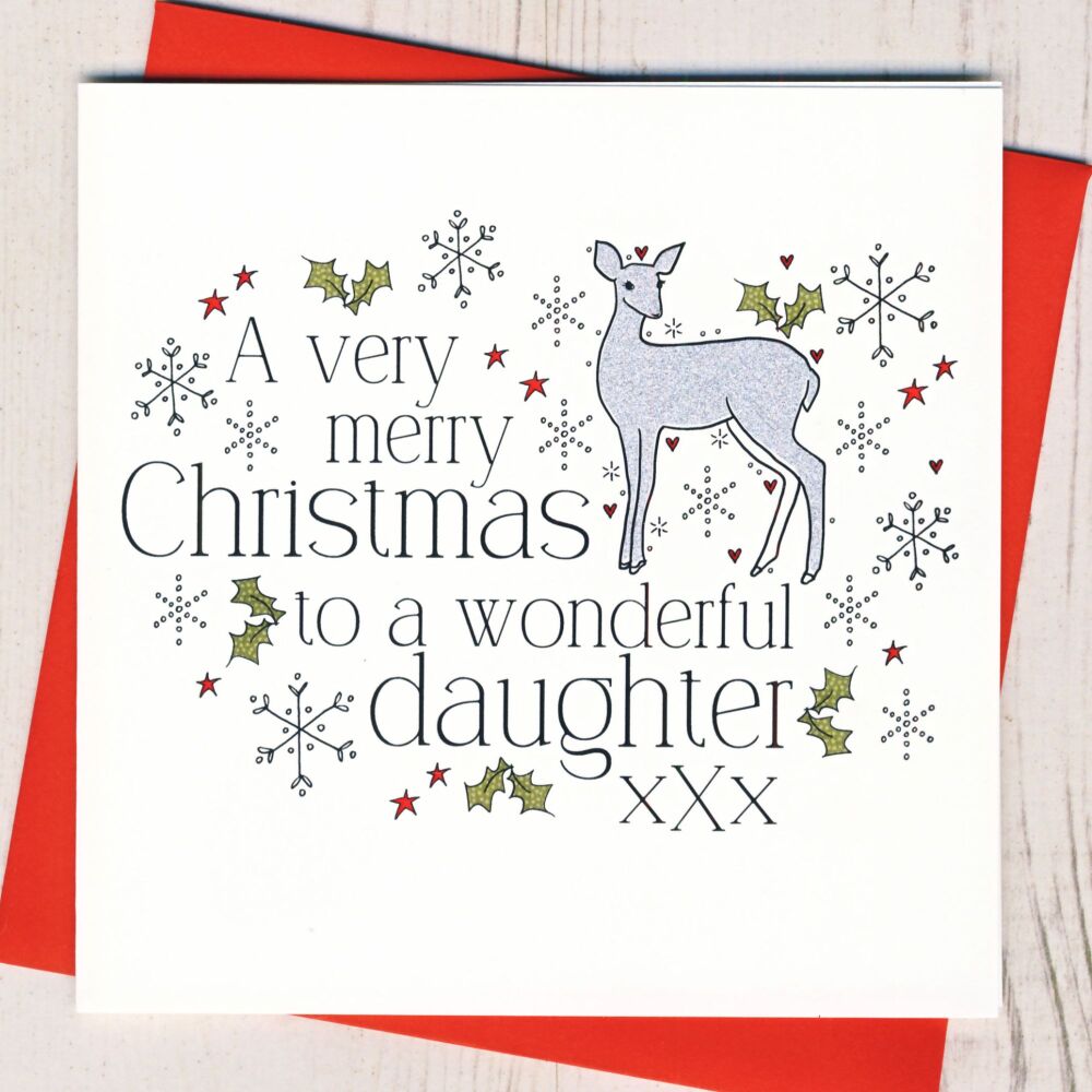 <!-- 004-->Wonderful Daughter Christmas Card