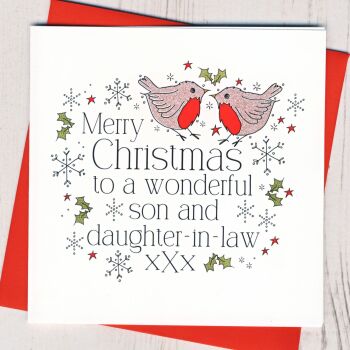 Wonderful Son & Daughter In Law or Partner Christmas Card