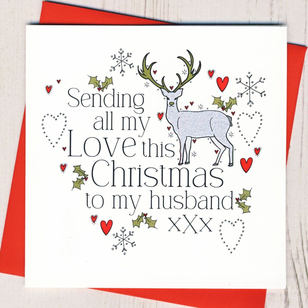 <!-- 004-->Sending Love To My Husband Christmas Card