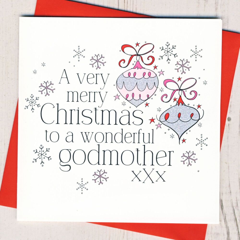 <!-- 006-->Wonderful Godmother Christmas Card