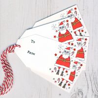 <!-- 002-->Pack of 5 Santa Christmas Gift Tags