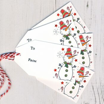 Pack of 5 Snowman Christmas Gift Tags