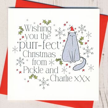 Personalised Wishing You The Purr-fect Christmas Card