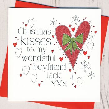 Personalised Heart Male Christmas Card
