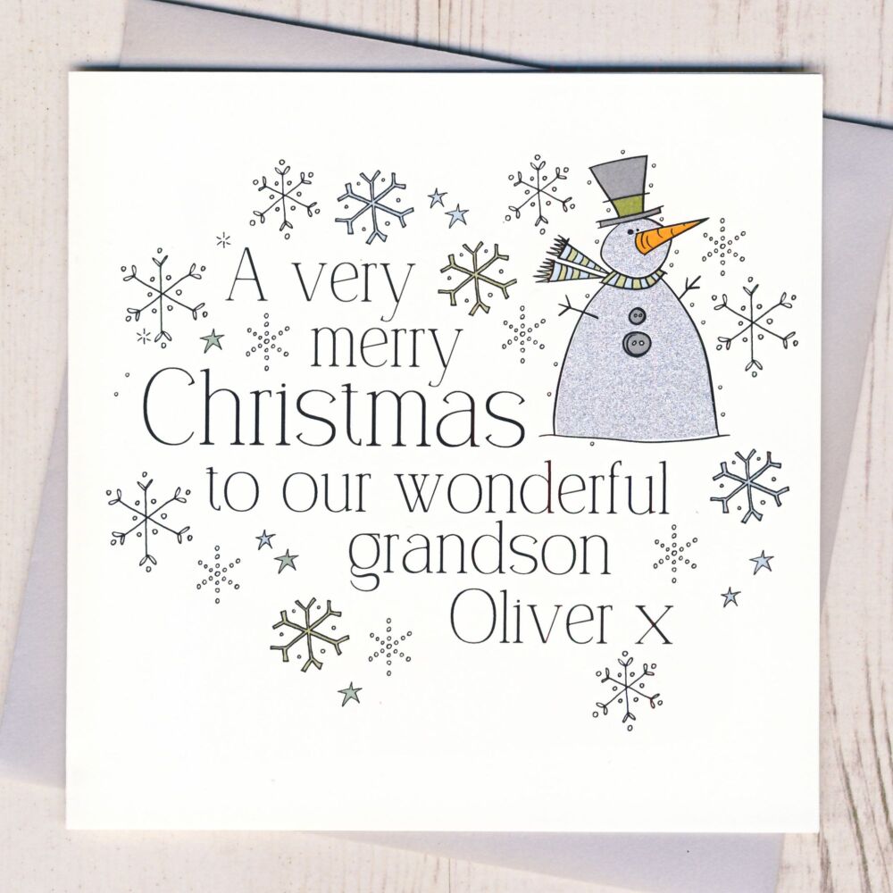 <!-- 014-->Personalised Christmas Snowman Card