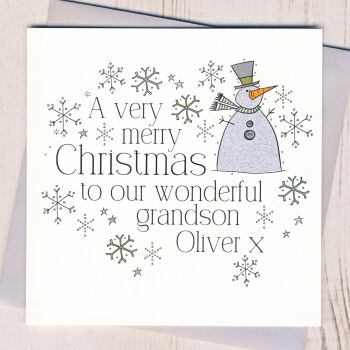Personalised Christmas Snowman Card