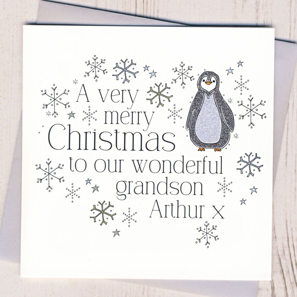 <!-- 017-->Personalised Christmas Penguin Card