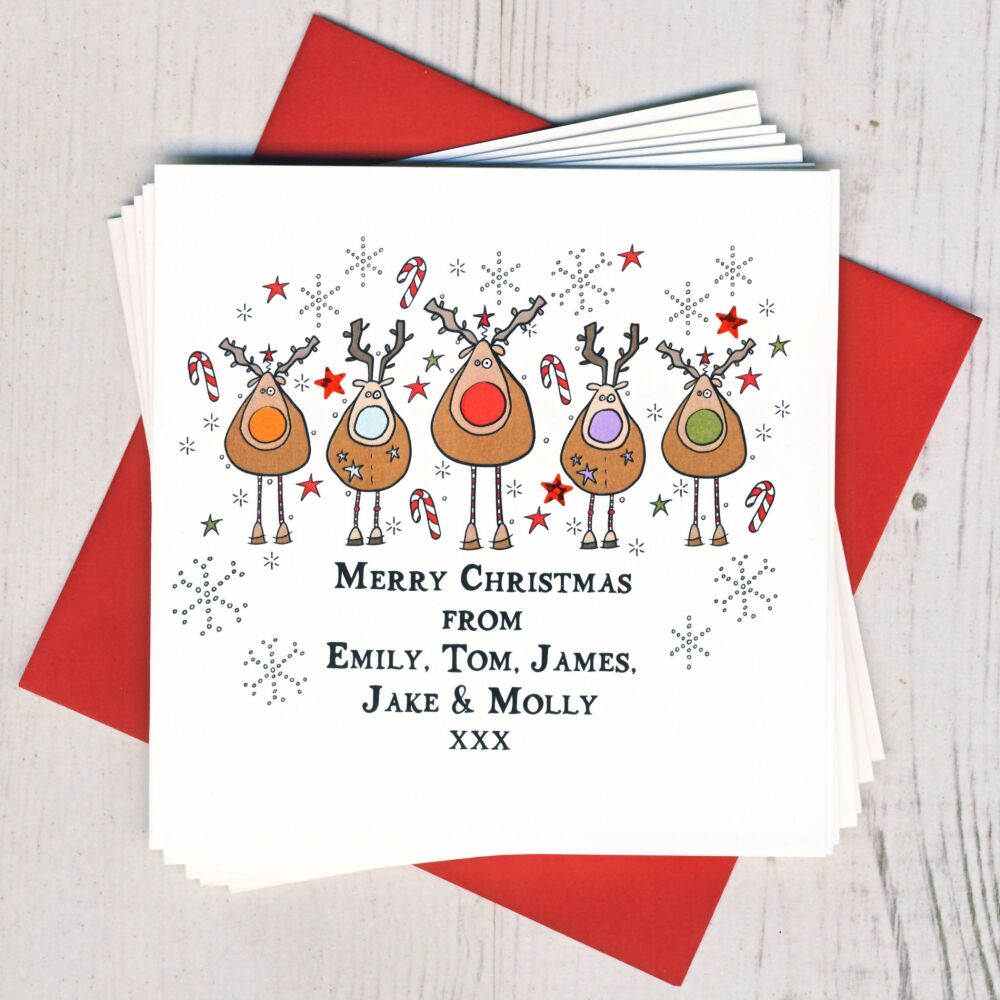 <!-- 021-->Personalised Reindeer Christmas Cards