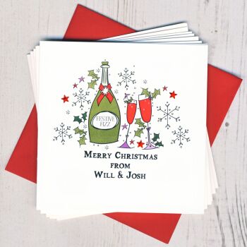 Personalised Festive Fizz Christmas Cards