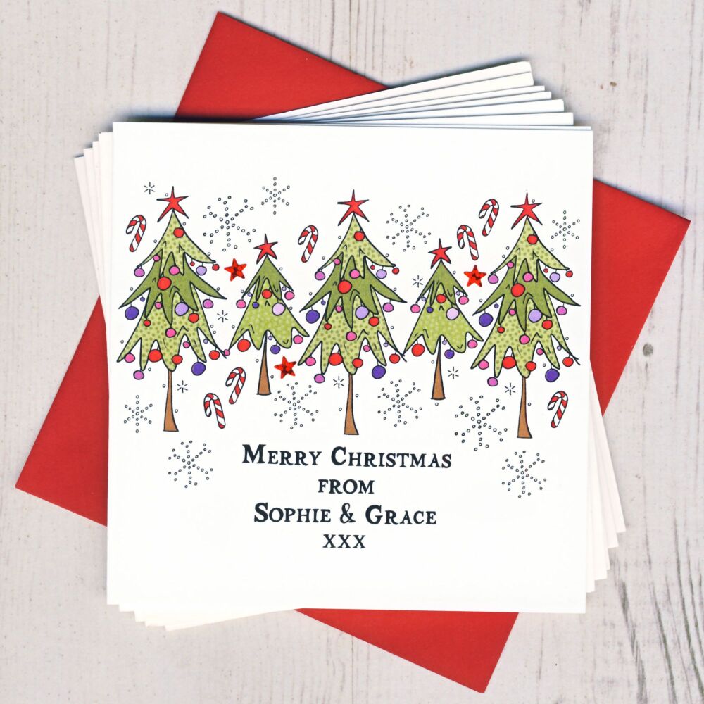 <!-- 023-->Personalised Christmas Trees Cards