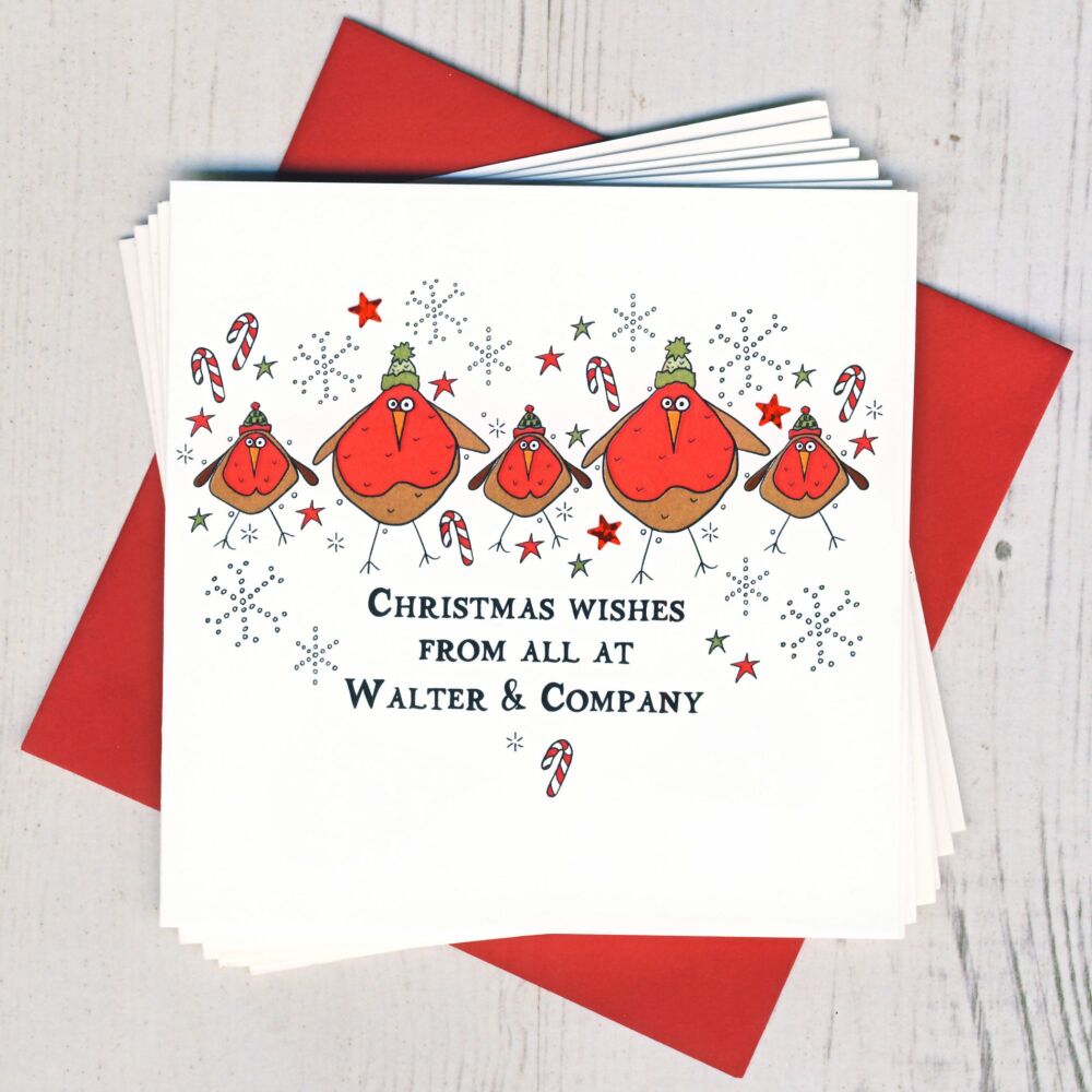 <!-- 025-->Personalised Robins Christmas Cards