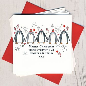 Personalised Penguins Christmas Cards