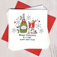 <!-- 002-->Pack of Five Festive Fizz Christmas Cards