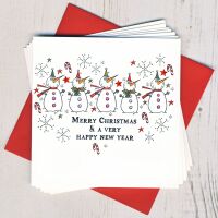 <!-- 003-->Pack of Five Snowmen Christmas Cards