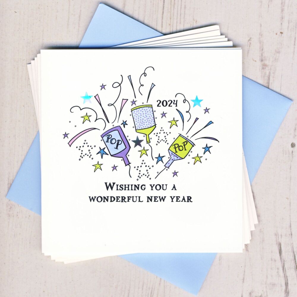<!-- 002 -->Pack of Five Happy New Year Cards