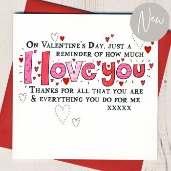 I Love You Valentine's Card