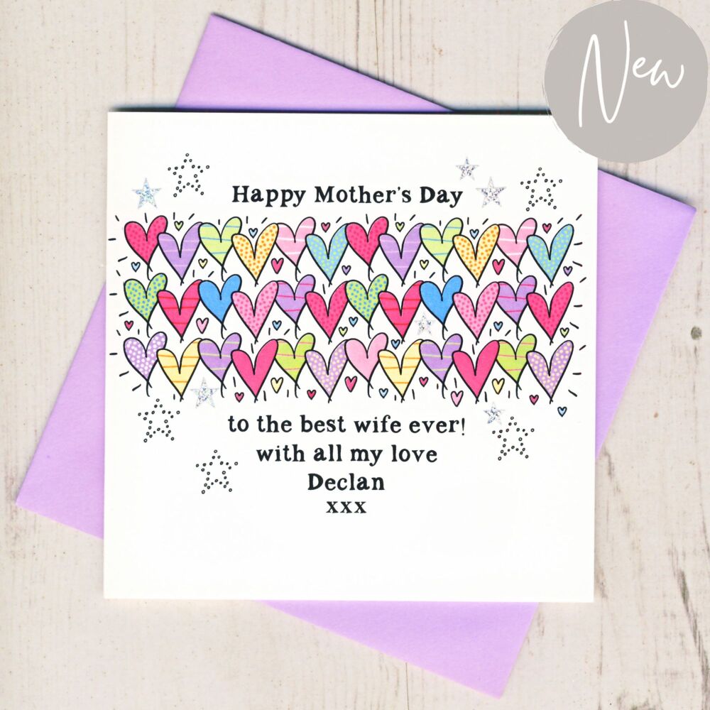 <!-- 029 -->Personalised To The Best Wife on Mother's Day Card
