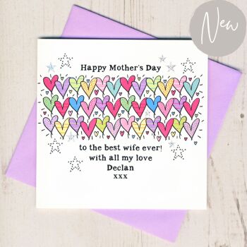 Personalised To The Best Wife on Mother's Day Card