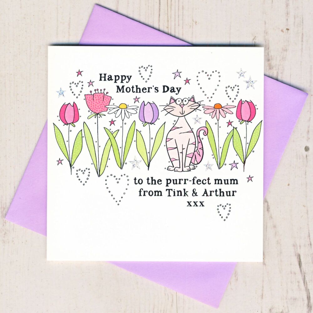<!-- 030 -->Personalised Purr-fect Mum Mother's Day Card