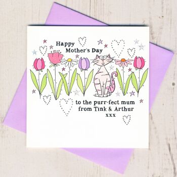 Personalised Purr-fect Mum Mother's Day Card