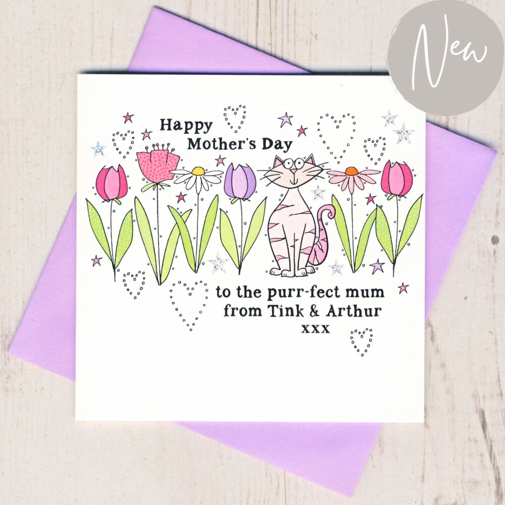 <!-- 030 -->Personalised Purr-fect Mum Mother's Day Card