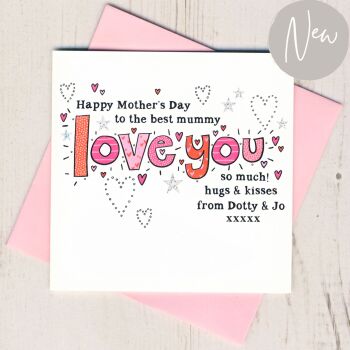 Personalised Love You Mummy Mother's Day Card
