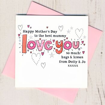Personalised Love You Mummy Mother's Day Card