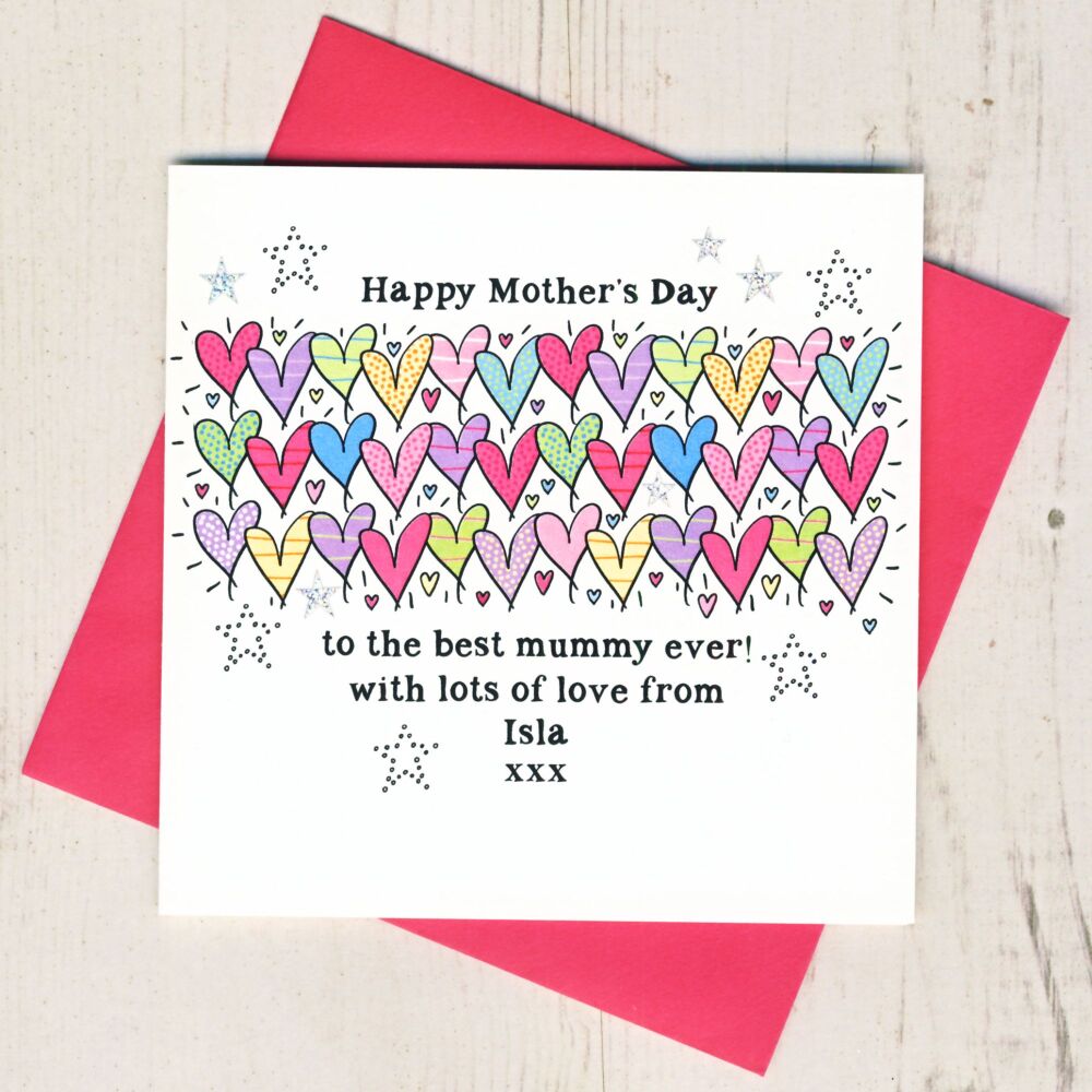 <!-- 035 -->Personalised Kindest Best Mummy Mother's Day Card