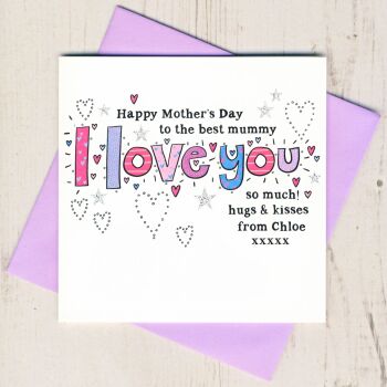Personalised I Love You Mother's Day Card