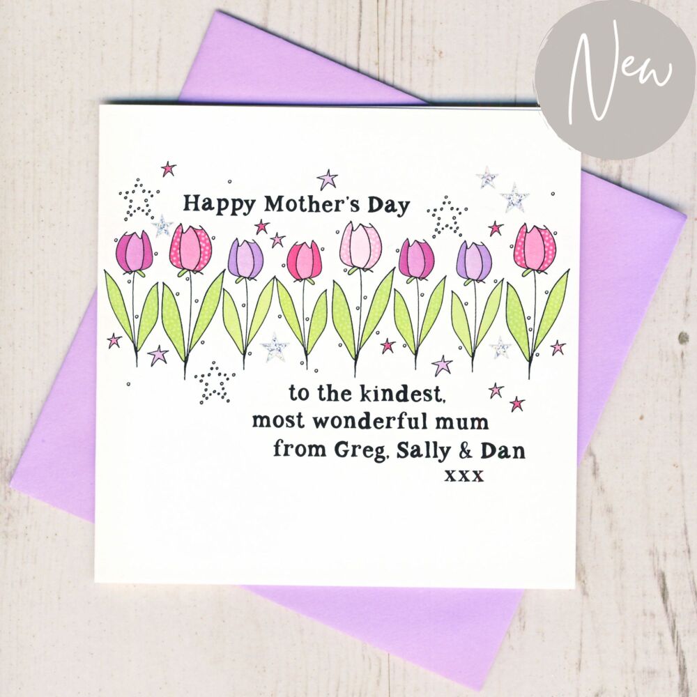 <!-- 040 -->Personalised Tulips Mother's Day Card