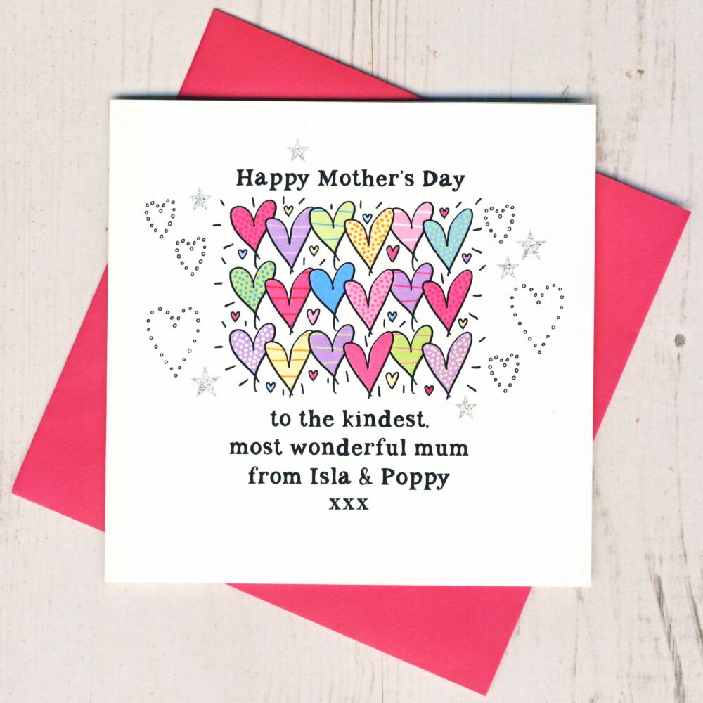 <!-- 041 -->Colourful Hearts Mother's Day Card