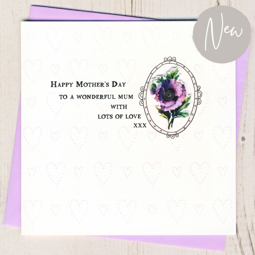 <!-- 002 -->Vintage Poppy Mother's Day Card