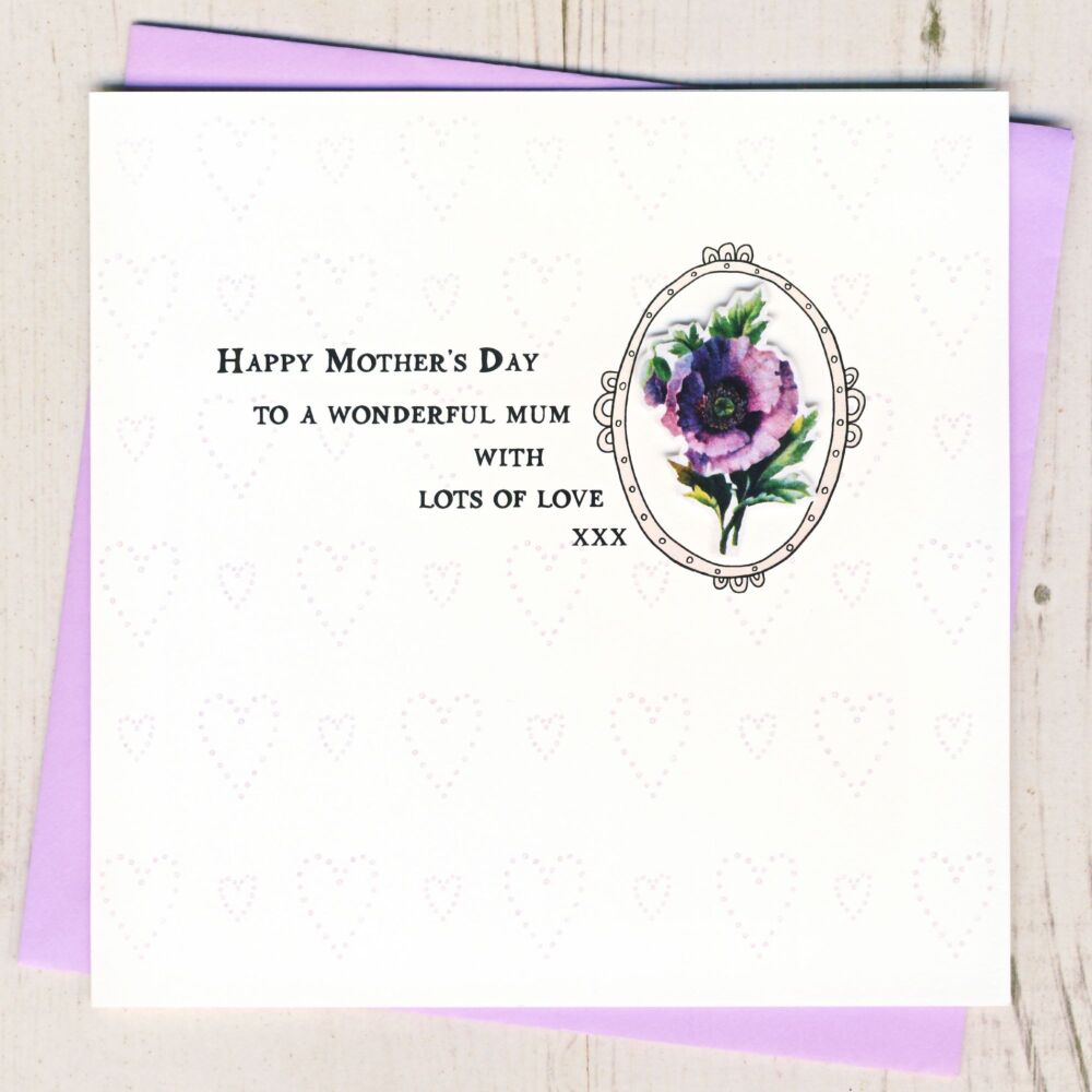 <!-- 002 -->Vintage Poppy Mother's Day Card