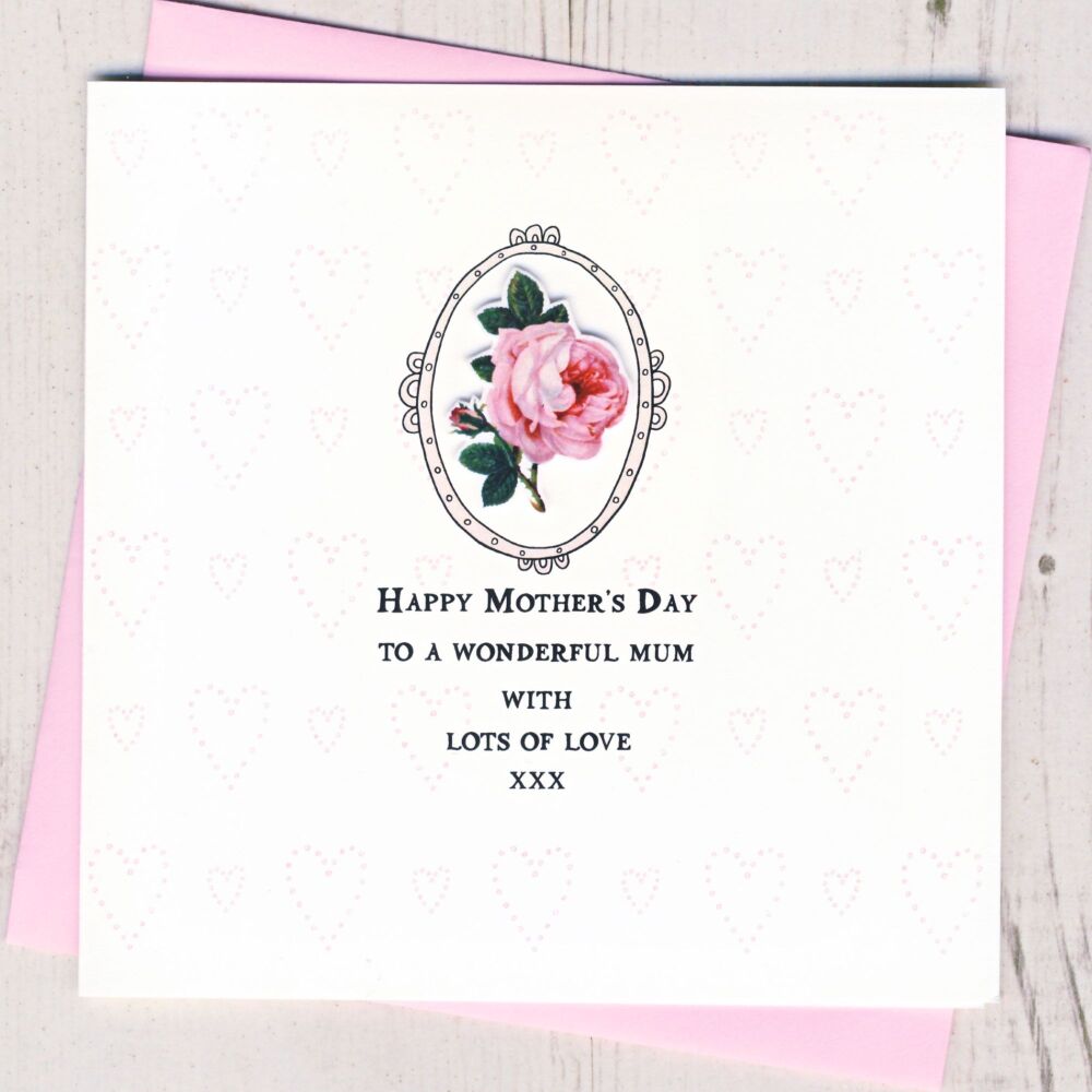 <!-- 001 -->Vintage Rose Mother's Day Card