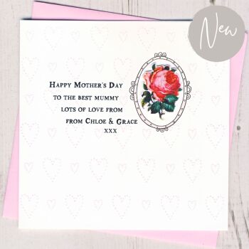 Personalised Mummy Vintage Rose Mother's Day Card