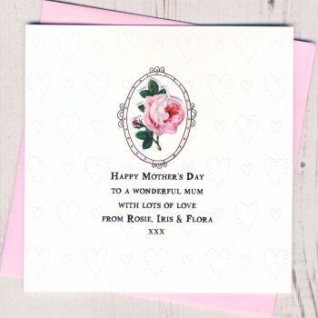 Personalised Vintage Rose Mother's Day Card