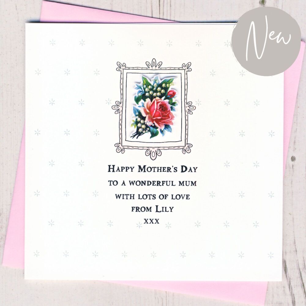 <!-- 048 -->Personalised Vintage Posy Mother's Day Card