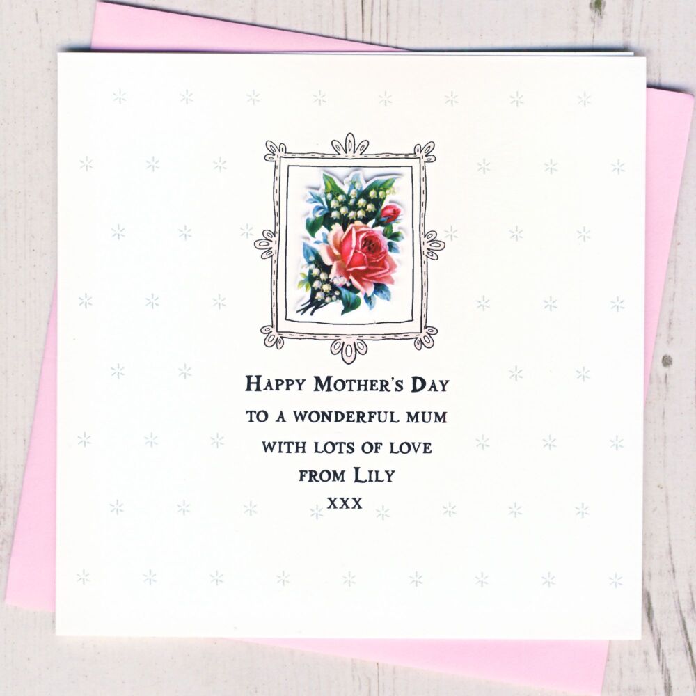 <!-- 048 -->Personalised Vintage Posy Mother's Day Card