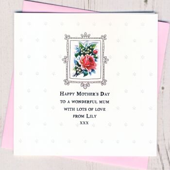 Personalised Vintage Posy Mother's Day Card