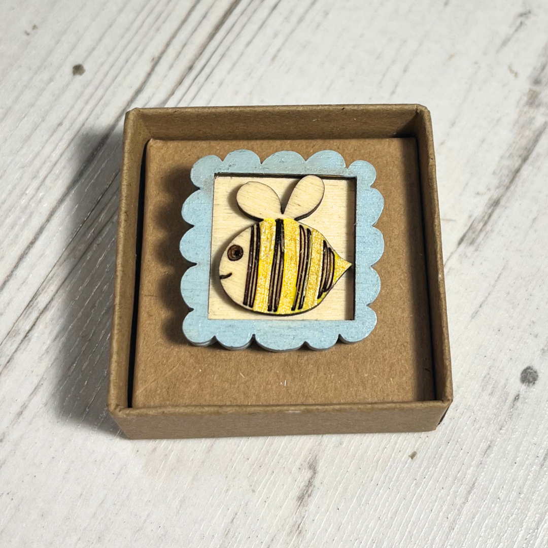 <!-- 006--> Hand Painted Bee Brooch
