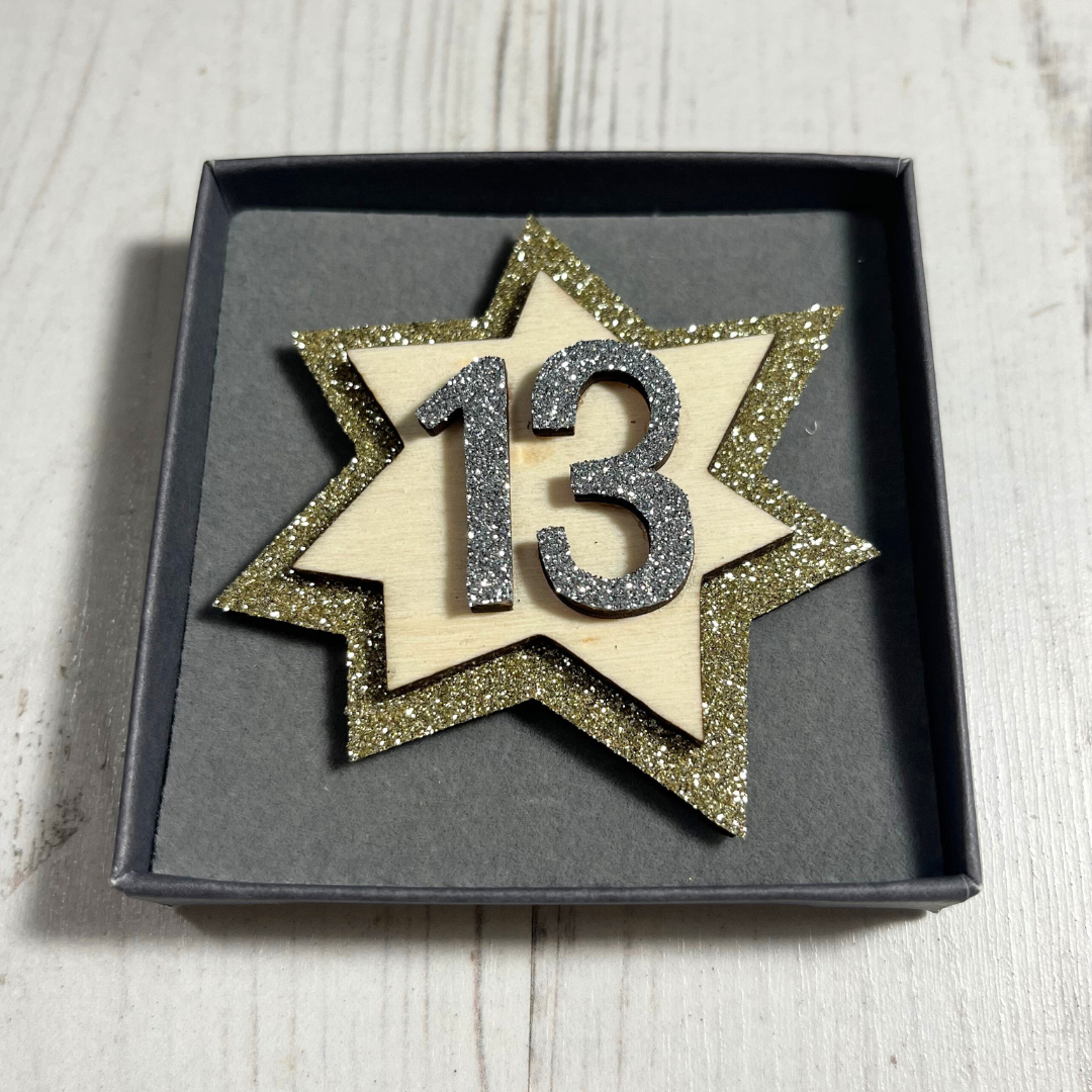 <!-- 011--> Glittery 13th Birthday Badge