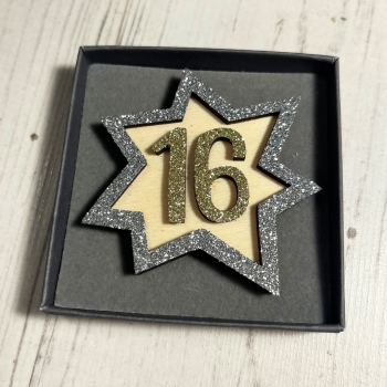  Glittery 16th Birthday Badge