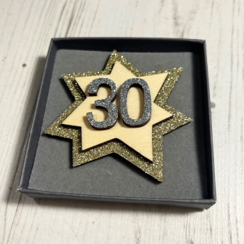  Glittery 30th Birthday Badge