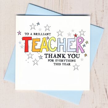  Colourful Teacher Thank You Card