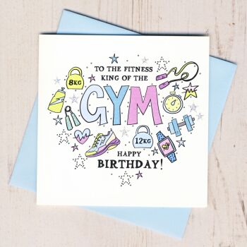  Fitness King Birthday Card